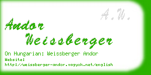 andor weissberger business card